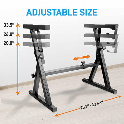 Pyle PKST38 Heavy Duty Folding Z Style Piano Keyboard Stand, Black (2 Pack)
