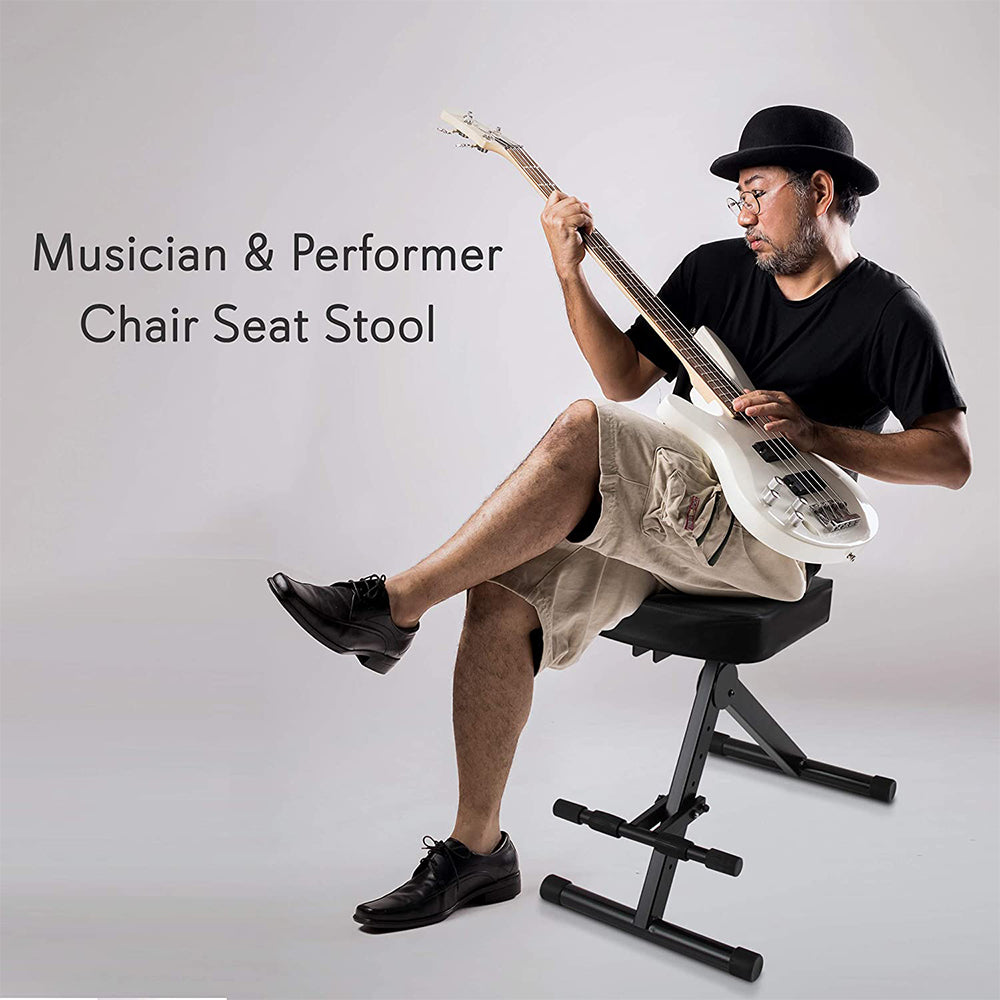 Pyle Performer Chair Seat Portable Stool w/ Height Adjustable Foot Rest (4 Pack)