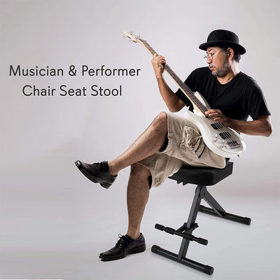 Pyle Performer Chair Seat Portable Stool w/ Height Adjustable Foot Rest (4 Pack)