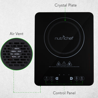 NutriChef Adjustable Temp 5.9" Digital Induction Cooktop Stove Burner (4 Pack)