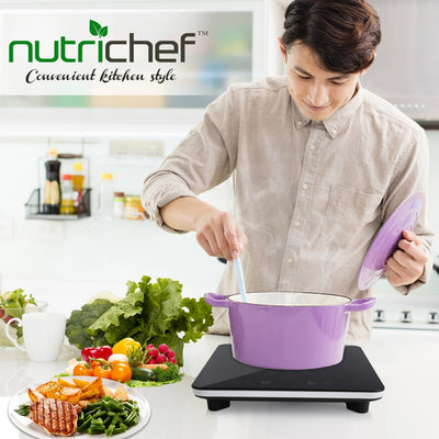 NutriChef Adjustable Temp 5.9" Digital Induction Cooktop Stove Burner (4 Pack)