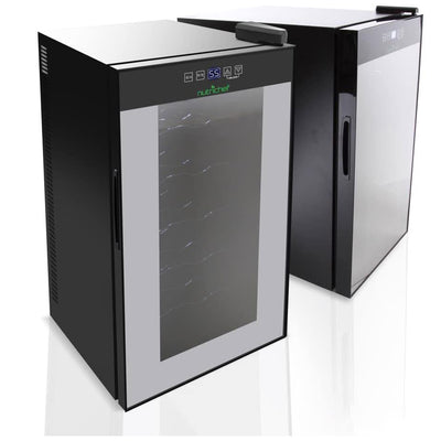 NutriChef Digital Electric 18 Bottle Thermoelectric Wine Chiller Cooler, Black