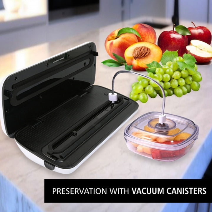 NutriChef Automatic Food Saver Vacuum Sealer Preserver Machine, Black (Open Box) - VMInnovations