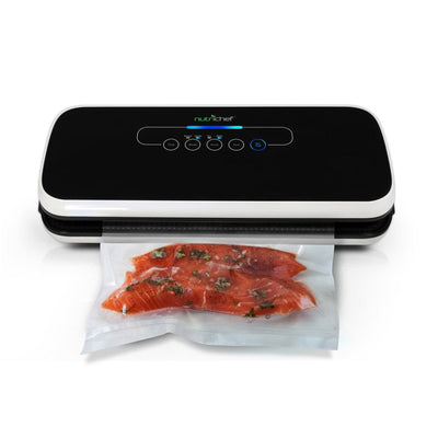 NutriChef Automatic Food Saver Vacuum Sealer Preserver Machine, Black (Open Box) - VMInnovations