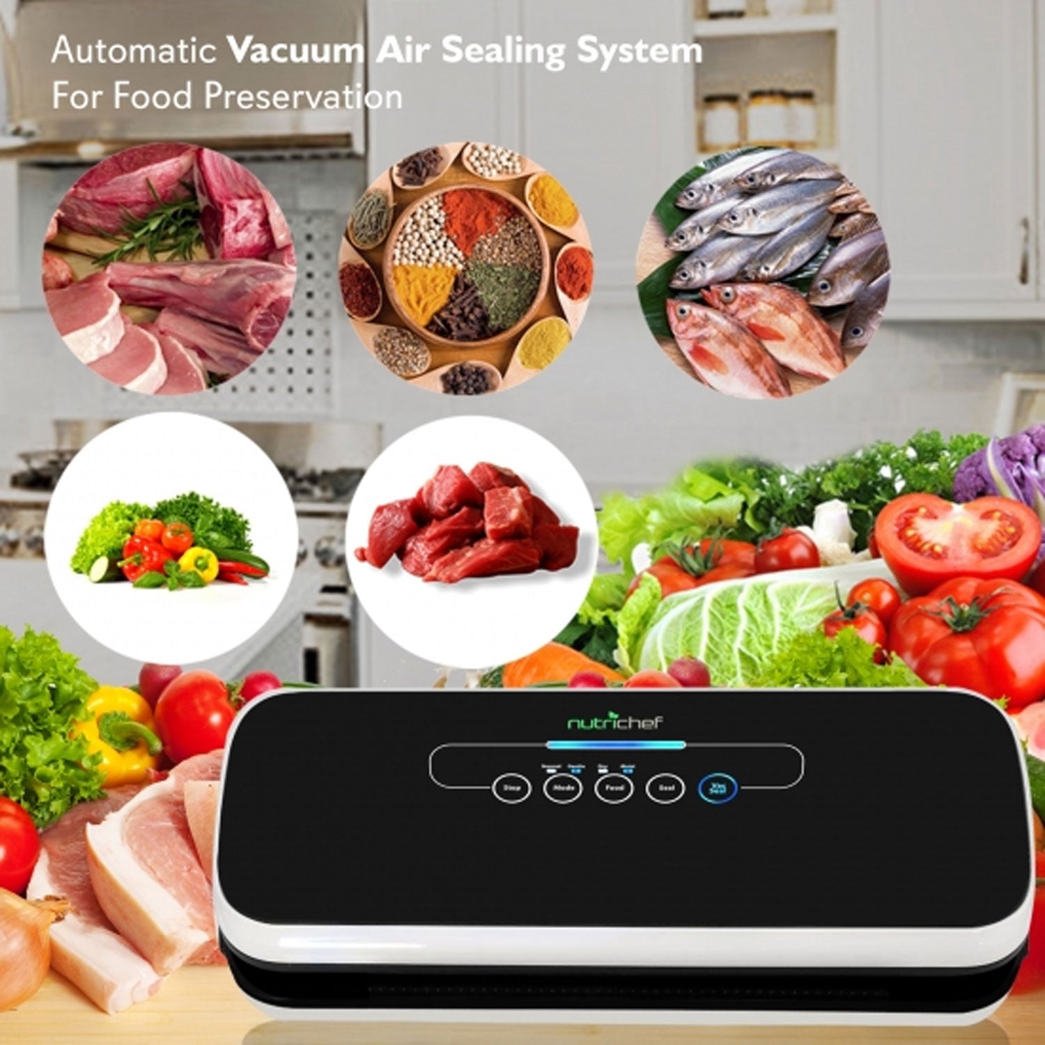 NutriChef PKVS18BK Automatic Vacuum Sealer Preserver Machine, Black (For Parts) - VMInnovations