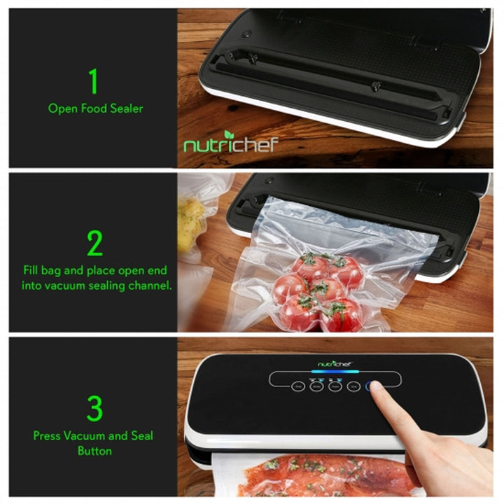 NutriChef PKVS18BK Automatic Kitchen Vacuum Sealer Preserver Machine, Black