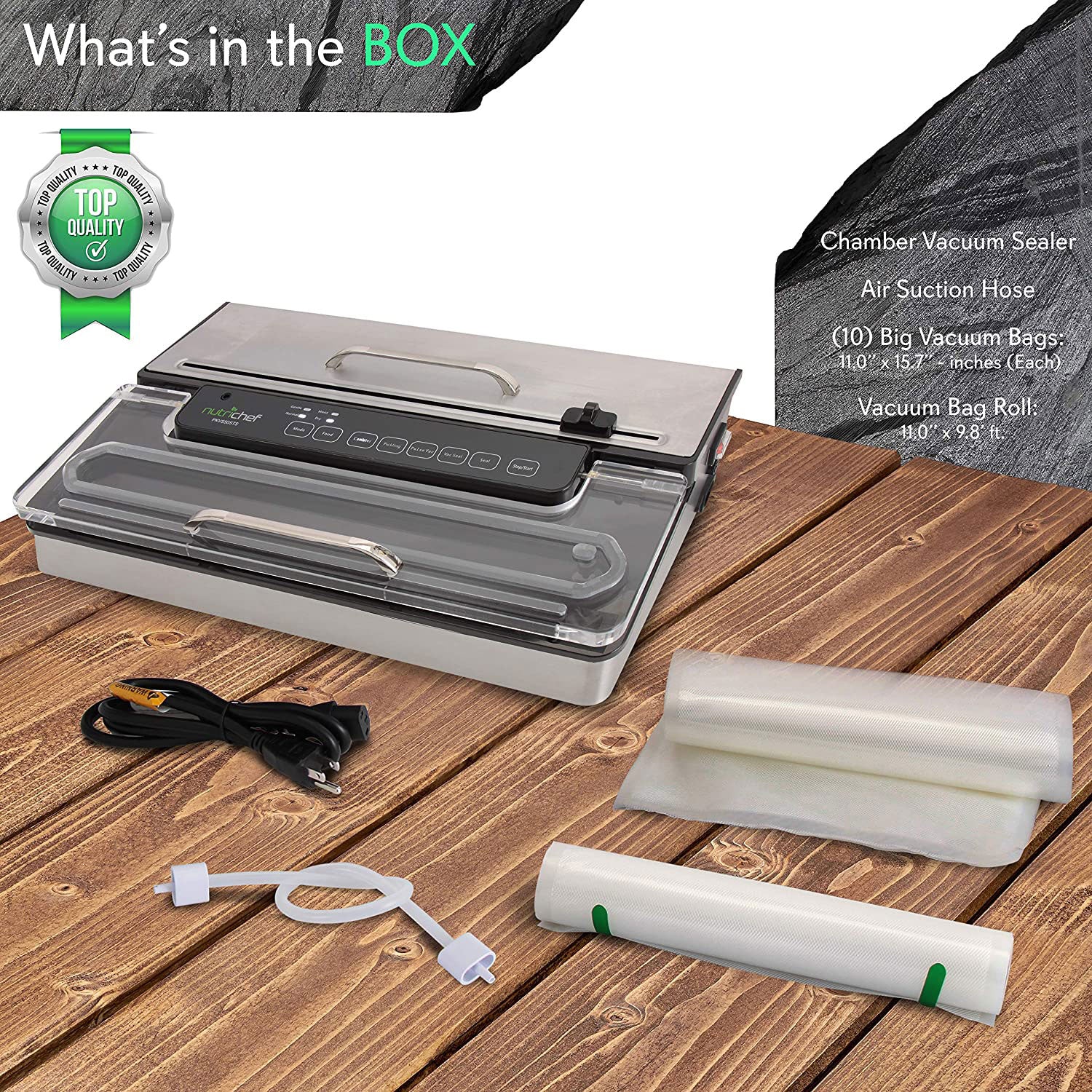 NutriChef PKVS50STS Kitchen Pro Food Electric Vacuum Sealer Preserver (2 Pack)