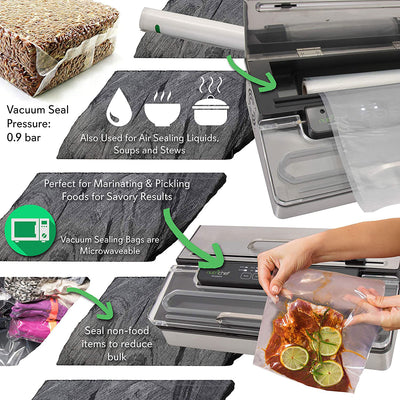 NutriChef PKVS50STS Kitchen Pro Food Electric Vacuum Sealer Preserver (2 Pack)