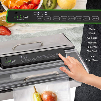NutriChef PKVS50STS Kitchen Pro Food Electric Vacuum Sealer Preserver (2 Pack)