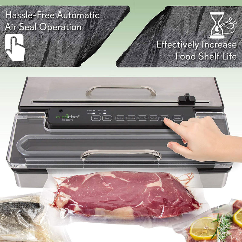 NutriChef PKVS50STS Pro Food Electric Vacuum Sealer Preserver System (Open Box)