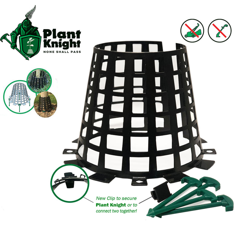 Plant Knight Tree Trunk Guard Protector for Garden Protection, 12 Pack (Black)