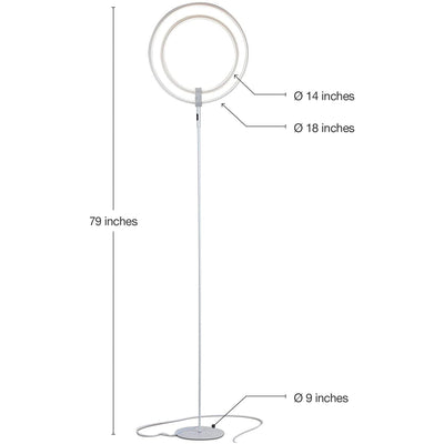 Brightech Eclipse Modern LED Torcherie Touch Dimmer Floor Lamp, White (Open Box) - VMInnovations