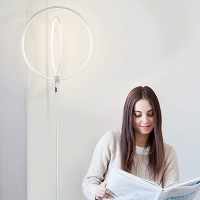 Brightech Eclipse Modern LED Torcherie Touch Dimmer Floor Lamp, White (Open Box) - VMInnovations