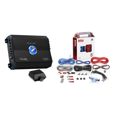 Planet Audio Pulse 1500 Watt MOSFET Amplifier with BOSS Installation Wiring Kit - VMInnovations