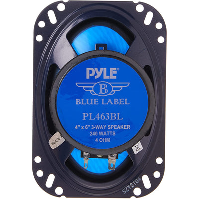 Pyle 4x6" 240W 3 Way Car Coaxial Audio Speakers Stereo 2 Pack (Open Box)
