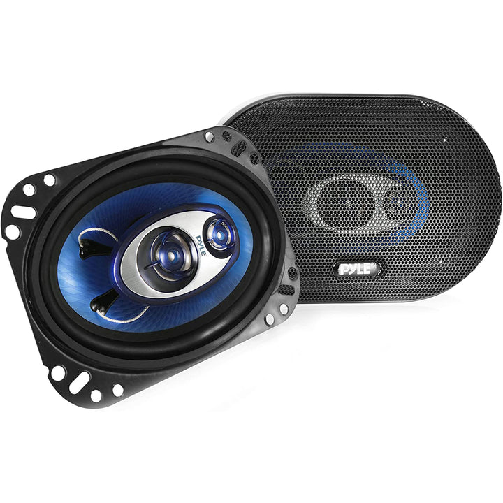 Pyle 4x6" 240W 3 Way Car Coaxial Audio Speakers Stereo 2 Pack (Open Box)