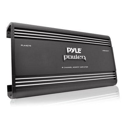 Pyle PLA4278 Bridgeable 4 Channel 2000 Watt Car Audio Mosfet Amplifier (2 Pack)