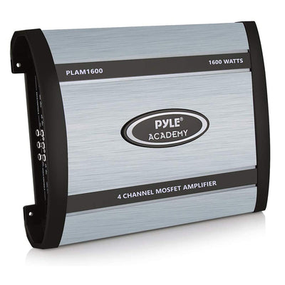 Pyle Bridgeable 4 Channel 1600 W Car Audio Mosfet Power Amplifier Amp (Open Box)