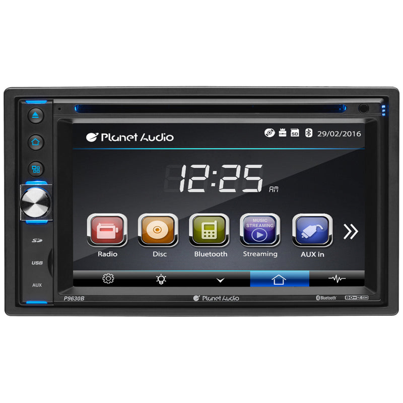 Planet Audio Double DIN 6.2" Touchscreen Bluetooth In Dash Vehicle DVD Player