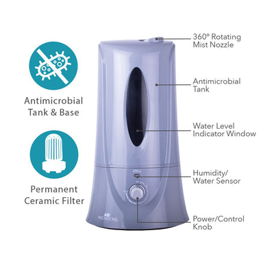 Air Innovations 1.1 Gallon Cool Mist Humidifier w/ 12 Pack Essential Oil Refills