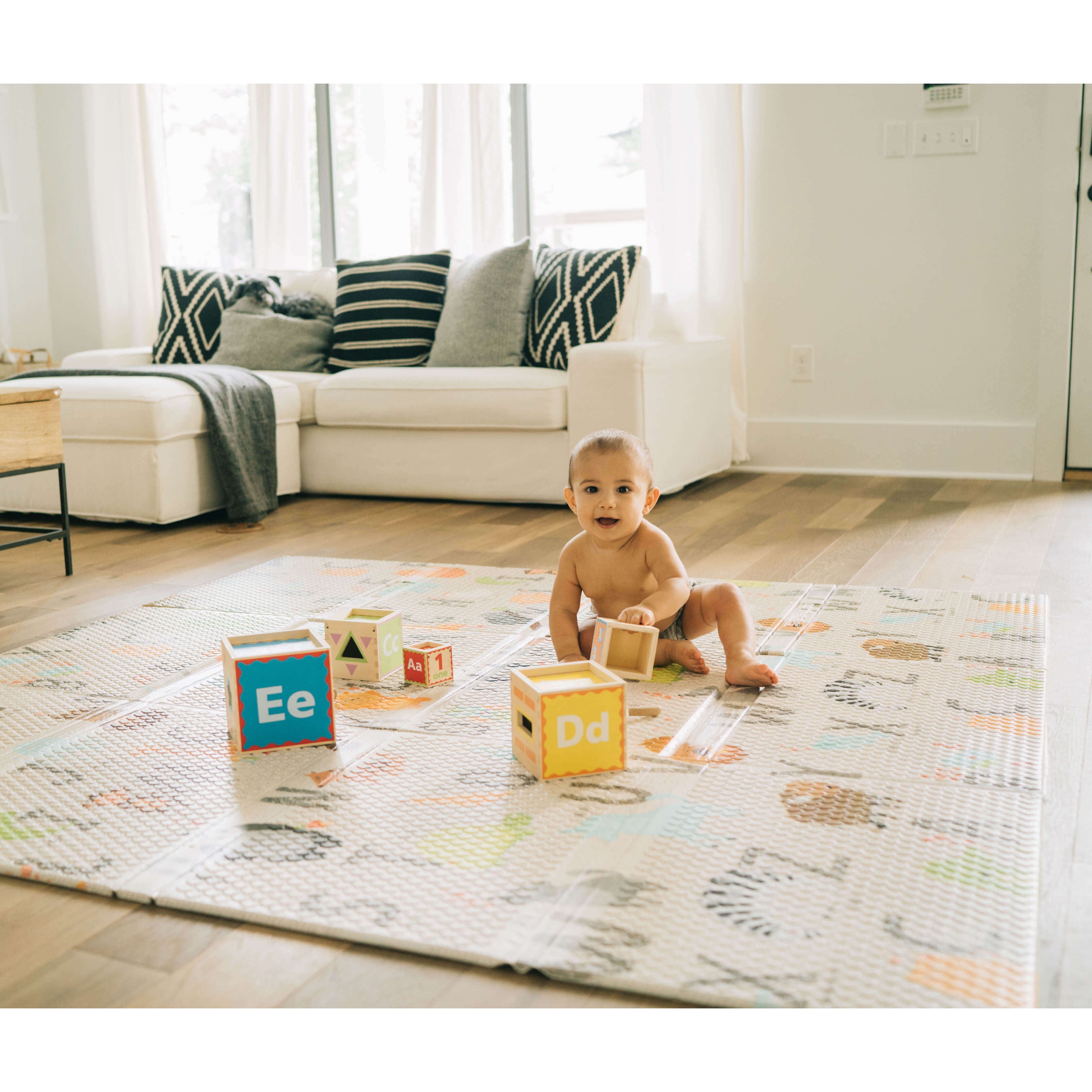 North States Color 6-Panel Superyard Baby/Pet Gate + Folding ABC Baby Play Mat - VMInnovations