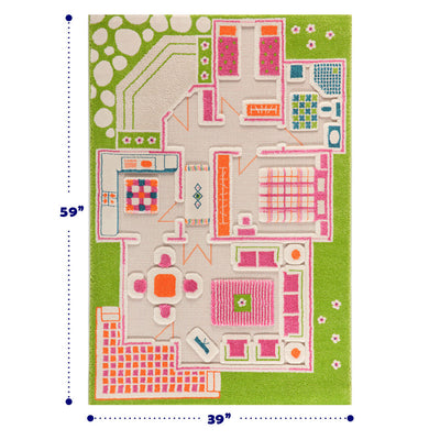 IVI 3D Play Carpets 59 x 39 Inch Play House Educational Toddler Mat Rug, Medium - VMInnovations