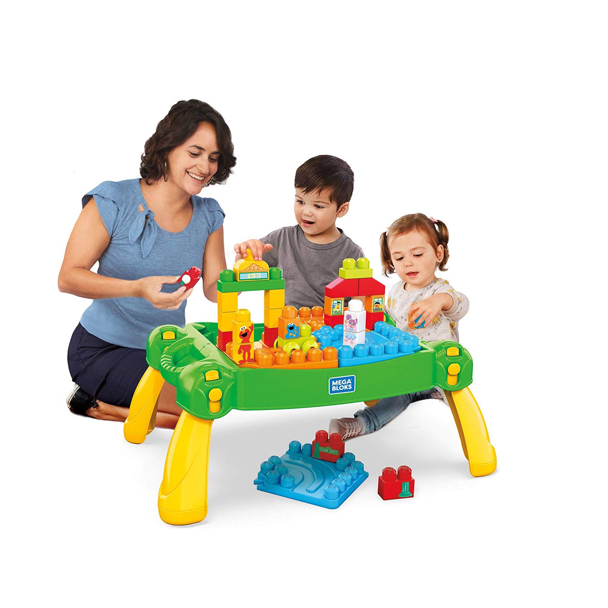 Mega Bloks Sesame Street Portable Build and Learn Table Play Set (Open Box)