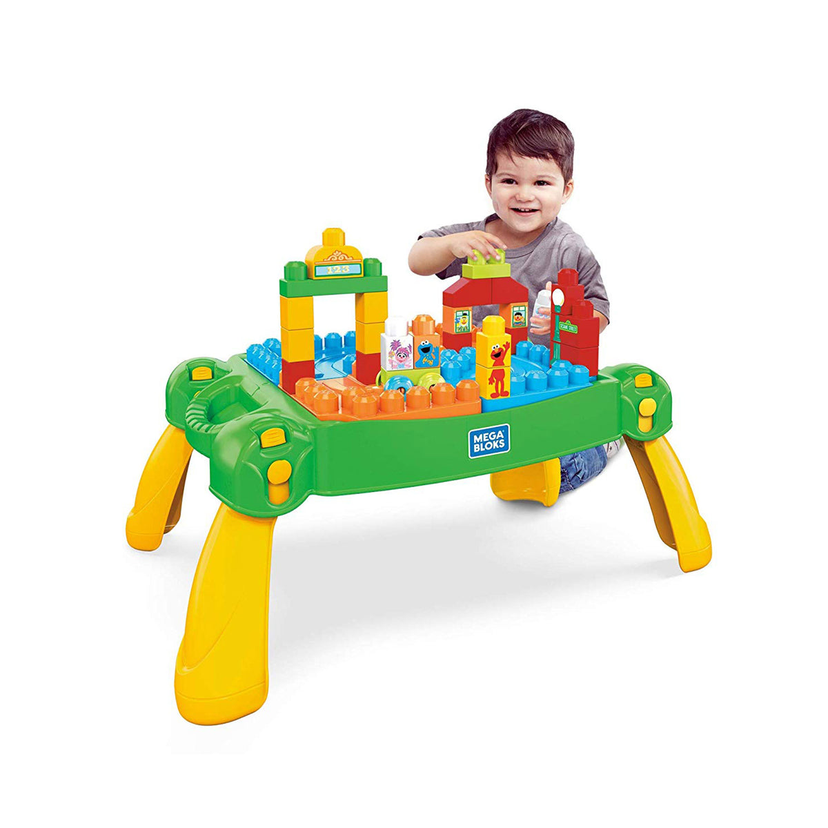 Mega Bloks Sesame Street Portable Build and Learn Table Play Set (Open Box)