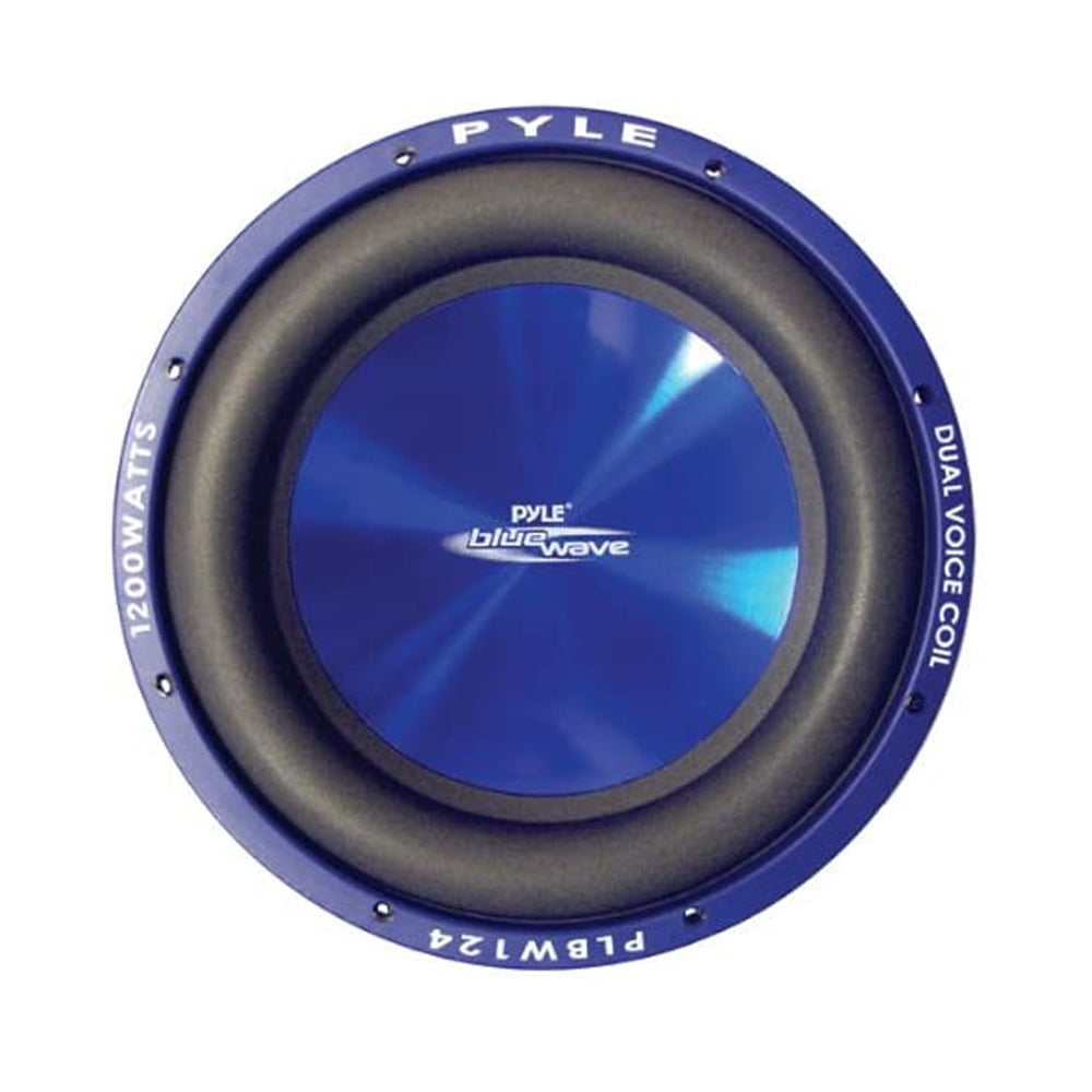 Pyle PLBW104 10 Inch 1000 Watt Injection Molded Cone Car Audio Subwoofer, Blue - VMInnovations