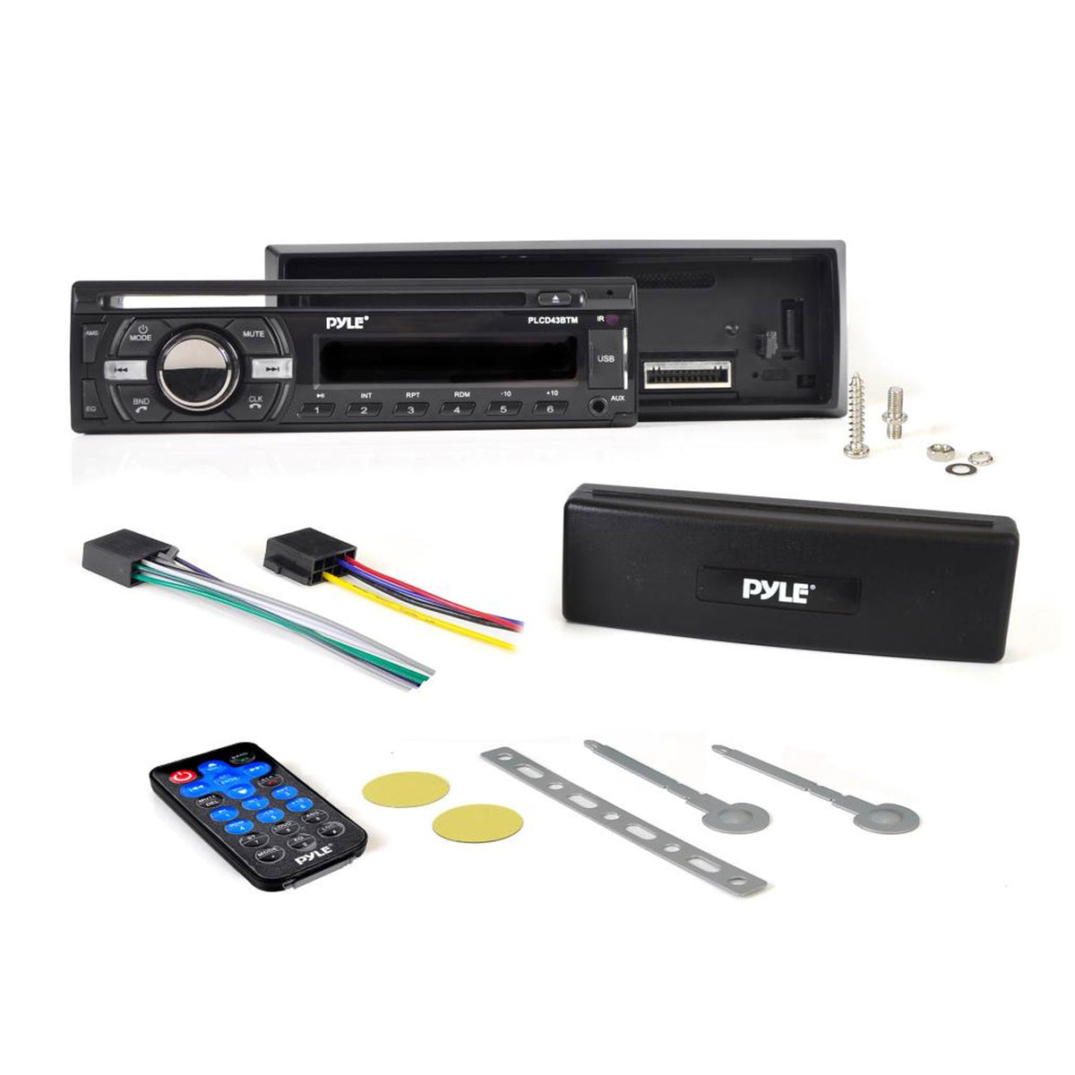 Pyle Marine Bluetooth Stereo Receiver & CD Player with Remote, Black (4 Pack)