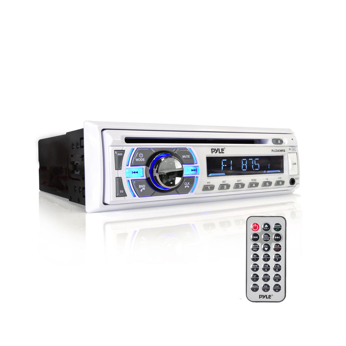 Pyle Single DIN Marine Bluetooth Stereo Receiver & CD Player w/ Remote (4 Pack)