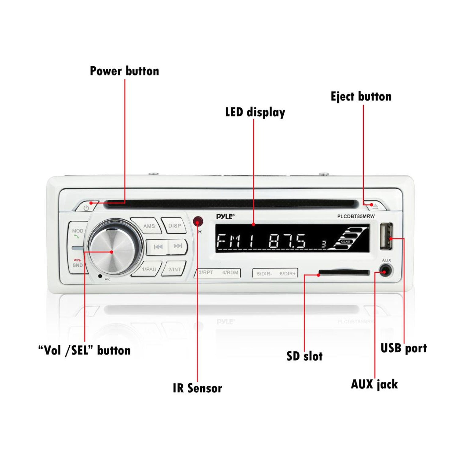 Pyle Marine Bluetooth Receiver Stereo System with 2 6.5 Inch Speakers (4 Pack) - VMInnovations