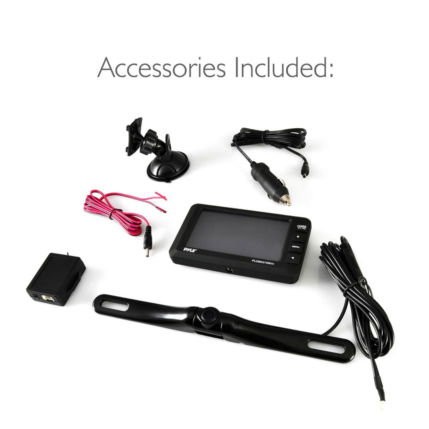 Pyle Adjustable Rearview Backup Car Camera with 4.3 Inch Monitor (Open Box)
