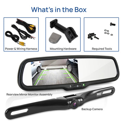Pyle 4.3 Inch Rearview Backup Camera and Monitor System Kit, Black (For Parts)