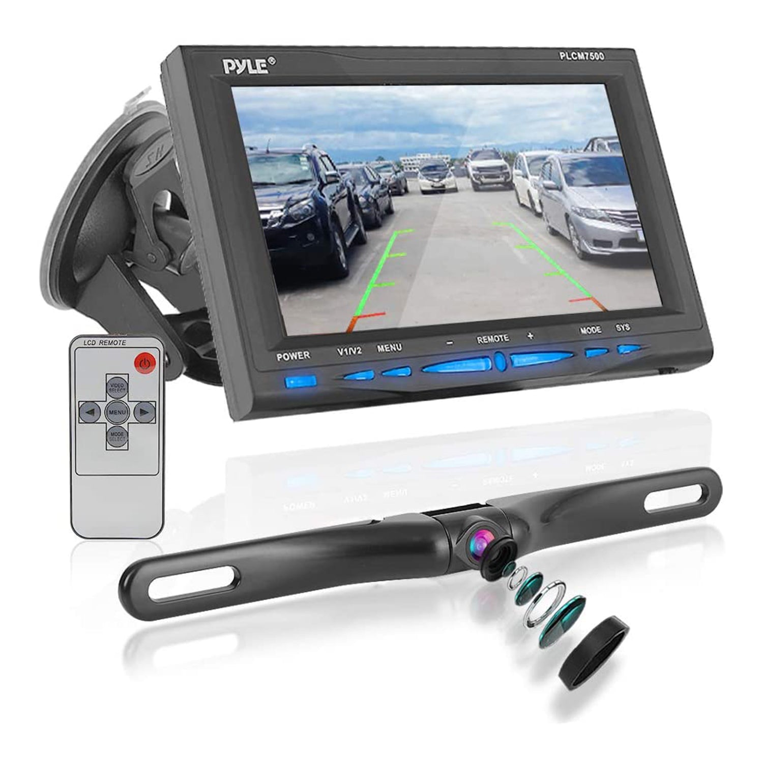 Pyle PLCM7500 7" LCD Rearview Car Backup Camera and Monitor Reverse Assist Kit - VMInnovations