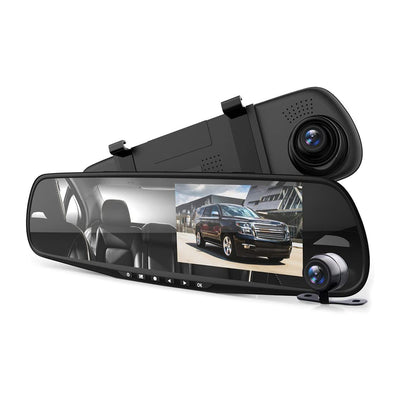 Pyle PLCMDVR49 Dash Cam Vehicle Recording System Rearview Mirror Kit (2 Pack)