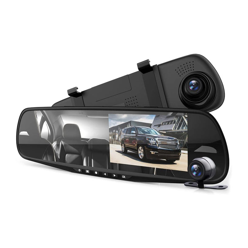 Pyle 4.3 Inch Dash Cam Vehicle Recording System Rearview Mirror Kit (Used)