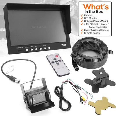 Pyle PLCMTR71 Weatherproof Rearview Backup Camera w/ 7" Monitor System (4 Pack)
