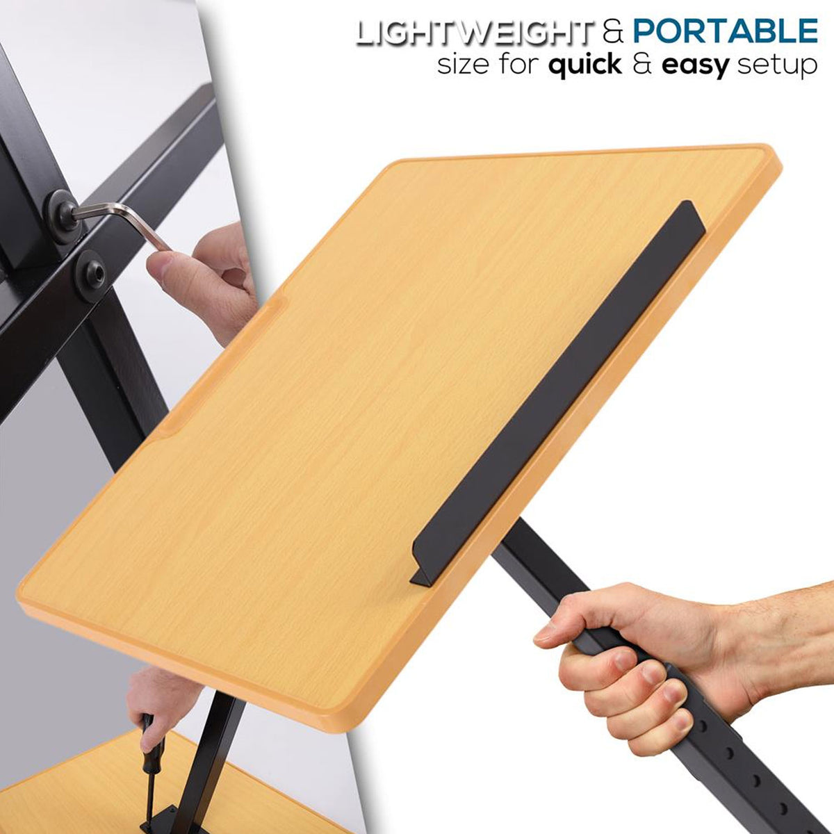 Pyle Portable Adjustable Lectern Presentation Stand with Laptop Holder (4 Pack)