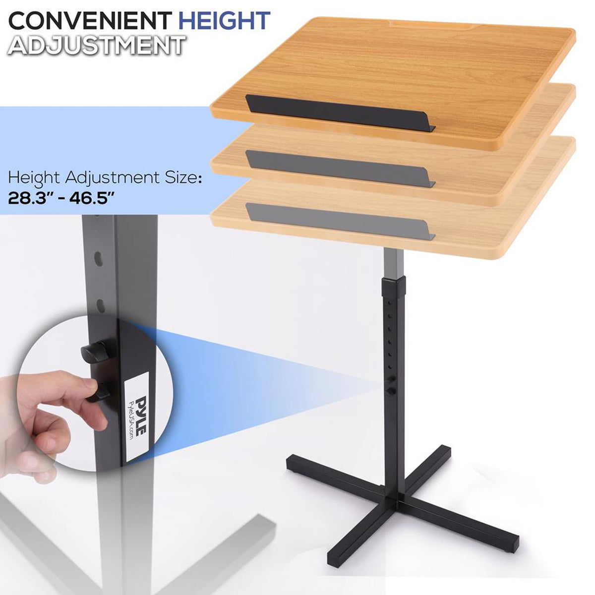 Pyle Portable Adjustable Lectern Presentation Stand with Laptop Holder (2 Pack)
