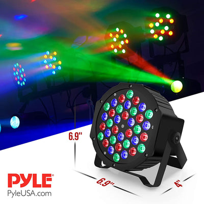 Pyle DJ Party Light Kit with 36 LED RGB and Remote Control (4 Pack) (Open Box)