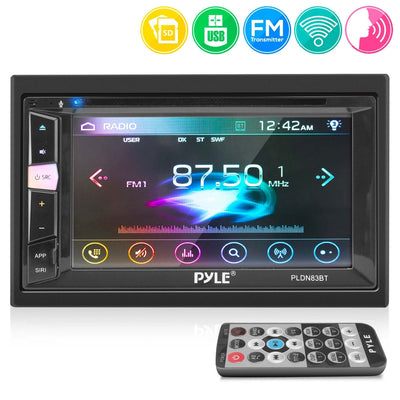 Pyle 6.2 Inch In Dash Touch Screen Multimedia Disc Car Stereo, Black (2 Pack)