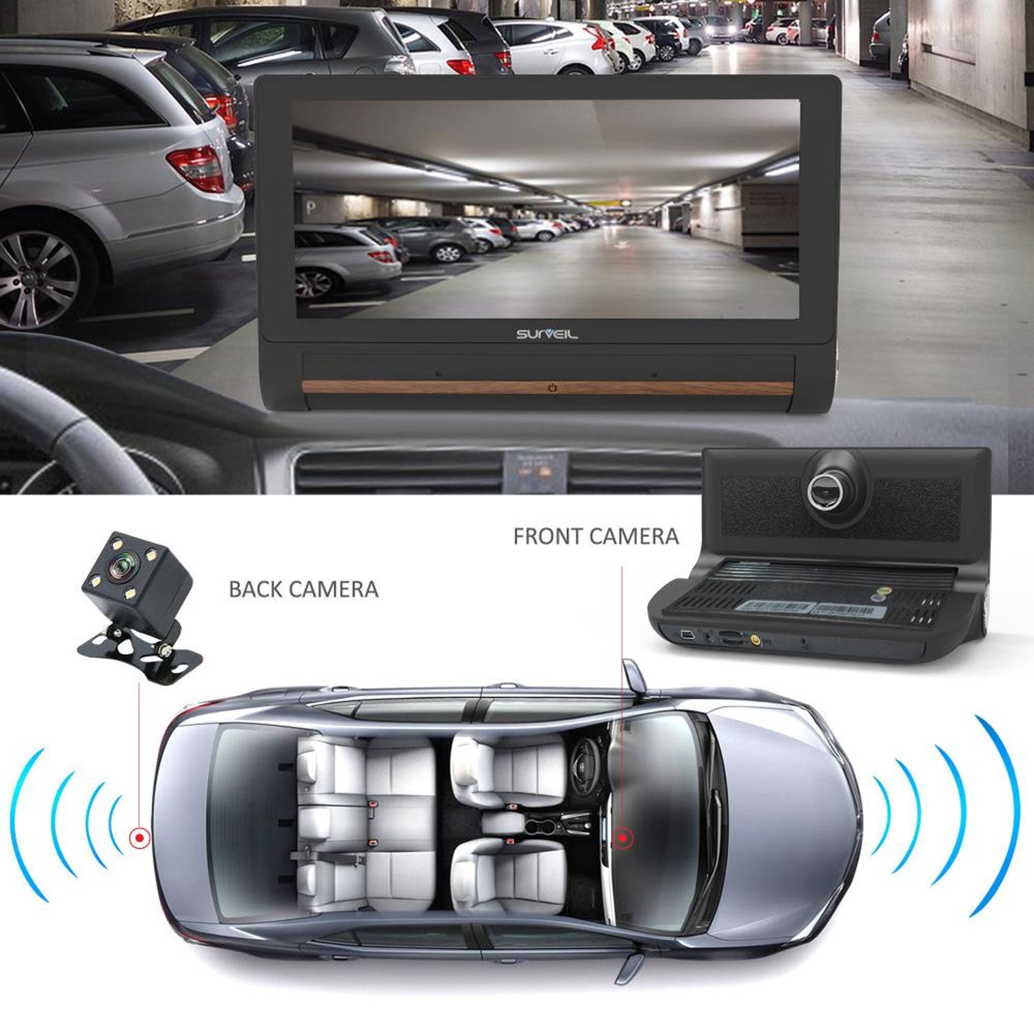 Pyle Surveil Android GPS DVR Dash Cam Backup Camera w/ 7" Display (Open Box) - VMInnovations