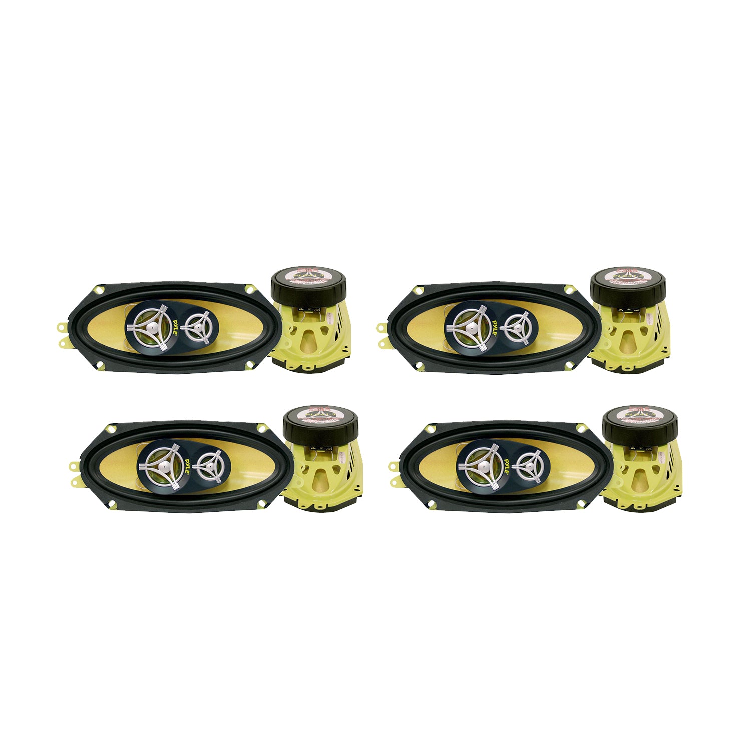 Pyle 4 x 10 Inch 3 Way 300 Watt Car Audio Stereo Coaxial Speakers, Pair (4 Pack) - VMInnovations