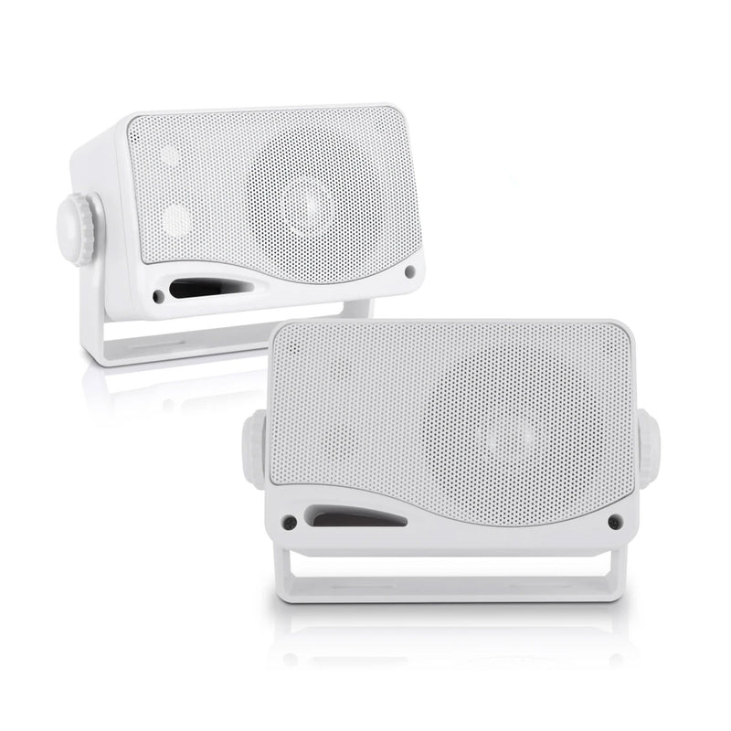 Pyle 200W 3 Way Marine Audio Mini Speakers Outdoor Weatherproof Pair (Open Box)