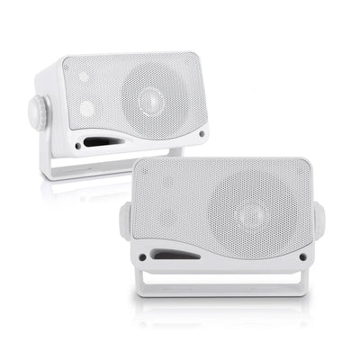 Pyle PLMR24 3.5 Inch 3 Way Marine Audio Speakers Outdoor Weatherproof (8 Pair)