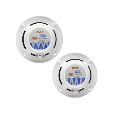 Pyle 5.25 Inch 150W Water Resistant Marine Speakers, White (1 Pair) (Open Box)