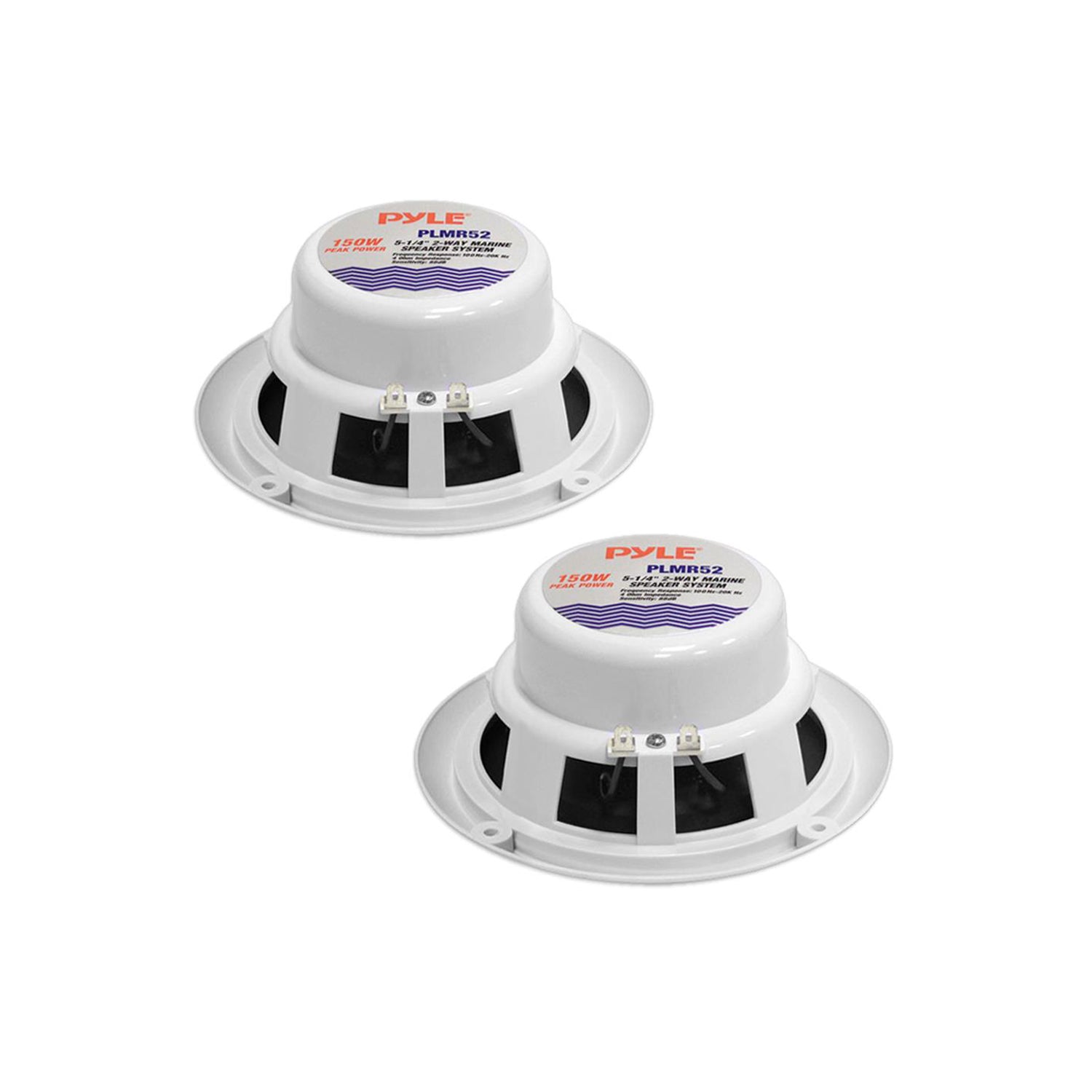 Pyle 5.25 Inch 150W Water Resistant Marine Speakers, White (1 Pair) (Open Box)