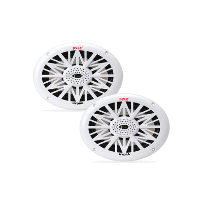 Pyle PLMR692 6 x 9 Inch 260W Water Resistant Marine Speakers, White (8 Speakers)