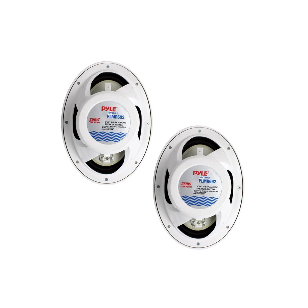 Pyle PLMR692 6 x 9 Inch 260 Watt Water Resistant Marine Speakers, White (1 Pair)